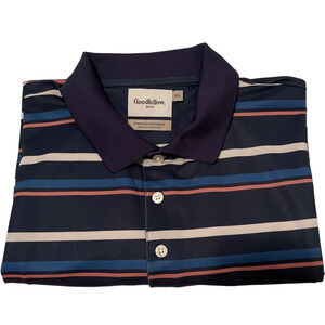 Goodfellow&Co  Polo Shirt stripped Men Sz XXL slightly used